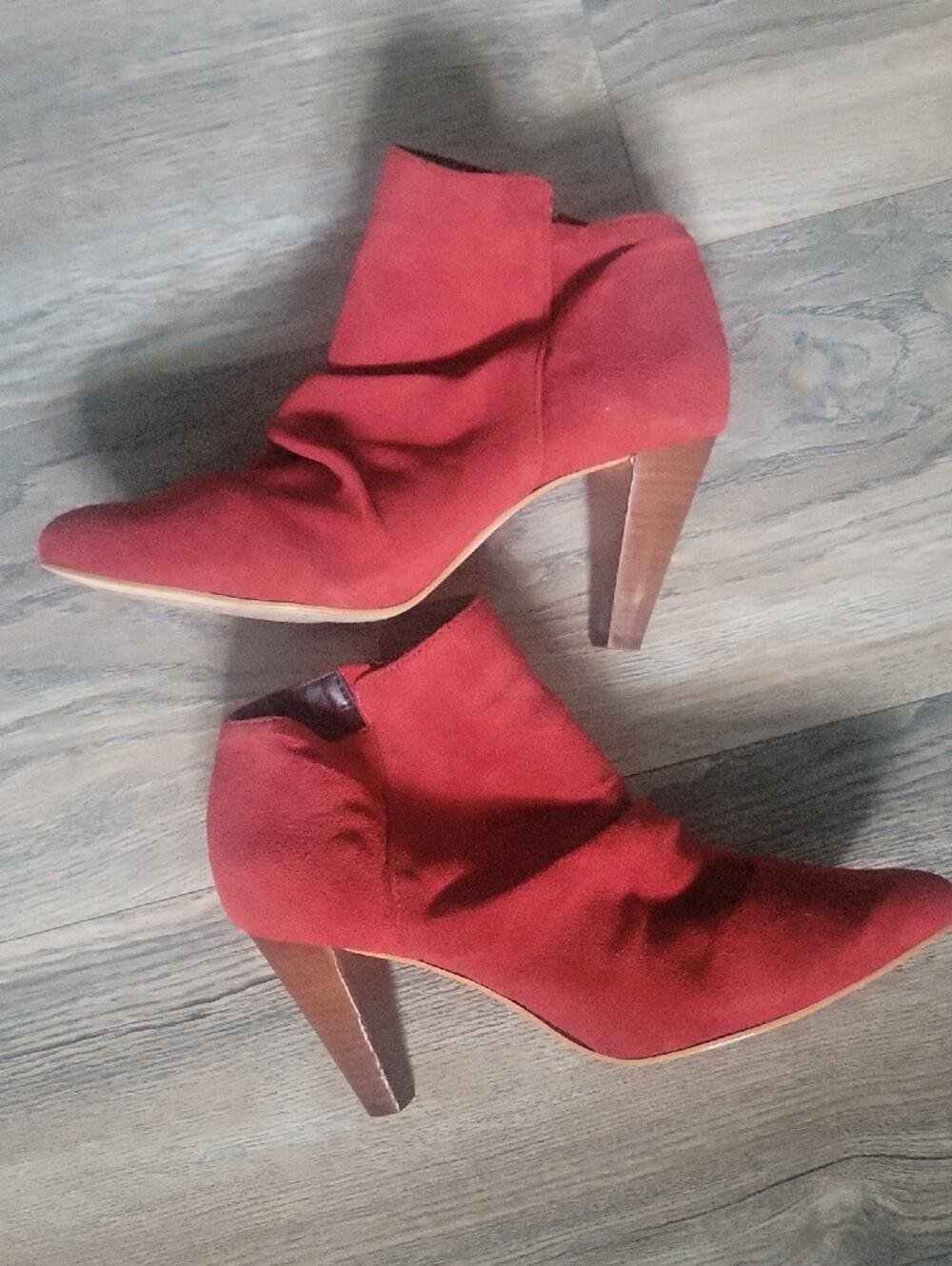 Women’s MADE Red Suede Ankle Boots with Side Zip